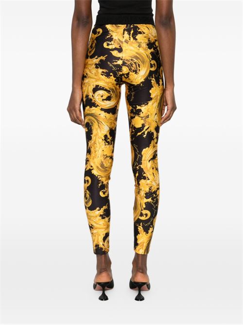 Pantalone donna Versace Jeans Couture nero oro Versace jeans Couture | 80HAC101JS532G89